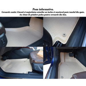 Covoare cauciuc stil tavita BEJ VW GOLF IV 1997-2006 ( 3D 0475, A10 BEJ )