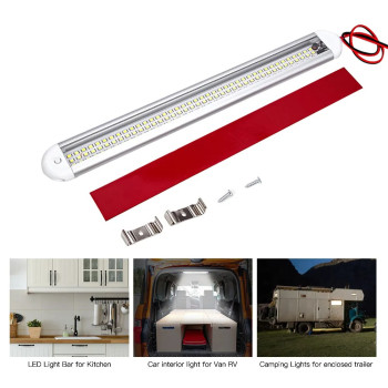 Lampa interior LED cu buton 120SMD 12W 980lm  12-24V Lumina: alba 