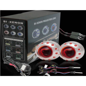 Lupe Bi-xenon Devil Eyes RED 2.5 inch 001R