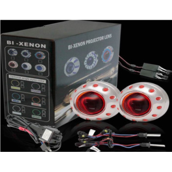 Lupe Bi-xenon Devil Eyes RED 2.5 inch 001R