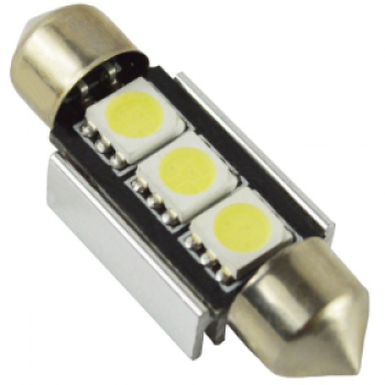 Bec auto LED SOFIT 11X39  5050 cu 3 SMD ALB 12V CANBUS JSUN41