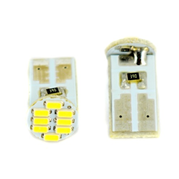 Bec auto cu LED T10 1206 cu 8 SMD ALB 12V JSUN38