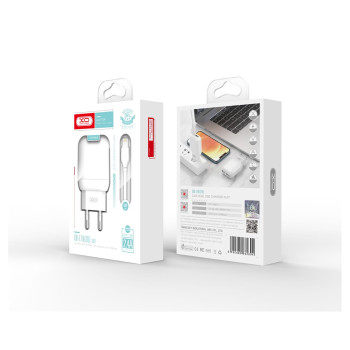 INCARCATOR RETEA , DUAL USB, 12W, 2.4A, CABLU USB-IPHONE 1M INCLUS, ALB  