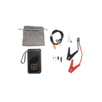 Robot pornire si compresor aer smart 80W 150 PSI, afisaj digital LED, baterie litiu 8000 mAh, baterie externa, lanterna LED, port USB/USB-C, accesorii incluse