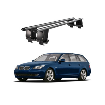 Bare transversale portbagaj auto aluminiu compatibile plafon neted BMW Seria 5 E61 Touring 2003-2010 argintii sau negre