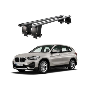 Bare transversale portbagaj auto aluminiu compatibile plafon neted BMW X1 F48 2019-> argintii sau negre