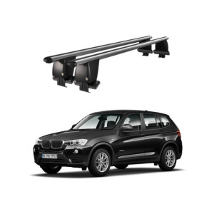 Bare transversale portbagaj auto aluminiu compatibile plafon neted BMW X3 F25 2010-2017 argintii sau negre