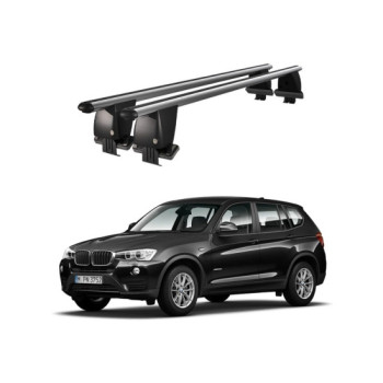 Bare transversale portbagaj auto aluminiu compatibile plafon neted BMW X3 F25 2010-2017 argintii sau negre