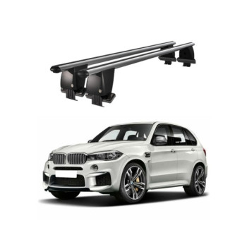 Bare transversale portbagaj auto aluminiu compatibile plafon neted BMW X5 F15 2013-2018 argintii sau negre