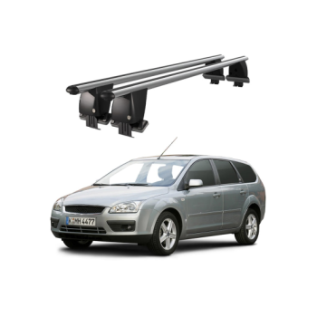 Bare transversale portbagaj auto aluminiu compatibile plafon neted Ford Focus II Combi 2004-2011 argintii sau negre