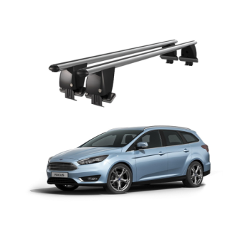 Bare transversale portbagaj auto aluminiu compatibile plafon neted Ford Focus III Combi 2011-2018 argintii sau negre Bare transversale portbagaj auto aluminiu compatibile plafon neted Ford Focus III Combi 2011-2018 argintii sau negre