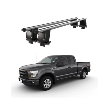 Bare transversale portbagaj auto aluminiu compatibile plafon neted Ford F150 SuperCab SuperCrew Cab 2015-2020 argintii sau negre