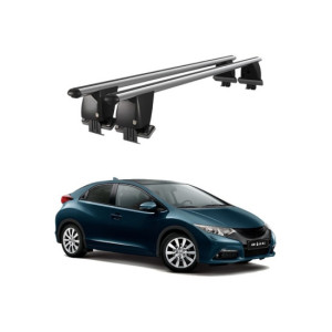 Bare transversale portbagaj auto aluminiu compatibile plafon neted Honda Civic IX Hatchback 2011-2015 argintii sau negre