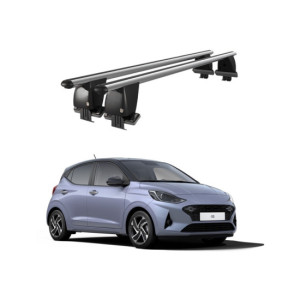 Bare transversale portbagaj auto aluminiu compatibile plafon neted Hyundai i10 AC3 2019-> argintii sau negre