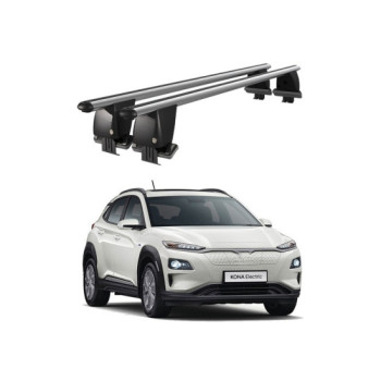 Bare transversale portbagaj auto aluminiu compatibile plafon neted Hyundai Kona Electric 2018-> argintii sau negre