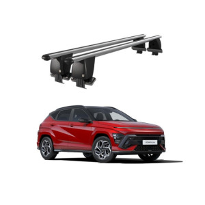 Bare transversale portbagaj auto aluminiu compatibile plafon neted Hyundai Kona Hybrid 2018-> argintii sau negre