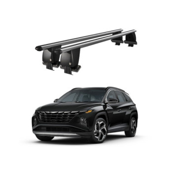 Bare transversale portbagaj auto aluminiu compatibile plafon neted Hyundai Tucson NX4 2020-> argintii sau negre