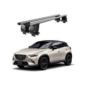 Bare transversale portbagaj auto aluminiu compatibile plafon neted Mazda CX-3 2015-> argintii sau negre