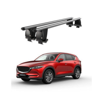 Bare transversale portbagaj auto aluminiu compatibile plafon neted Mazda CX-5 KF 2017-> argintii sau negre
