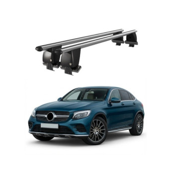 Bare transversale portbagaj auto aluminiu compatibile plafon neted Mercedes-Benz GLC X253 2015-2020 argintii sau negre