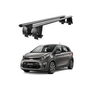 Bare transversale portbagaj auto aluminiu compatibile plafon neted Kia Picanto JA 2017-> argintii sau negre