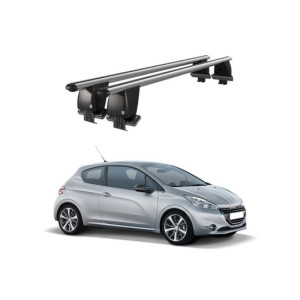 Bare transversale portbagaj auto aluminiu compatibile plafon neted Peugeot 208 2012-2015 argintii sau negre