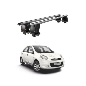 Bare transversale portbagaj auto aluminiu compatibile plafon neted Nissan Micra March K13 2010-2017 argintii sau negre Bare transversale portbagaj auto aluminiu compatibile plafon neted Nissan Micra March K13 2010-2017 argintii sau negre