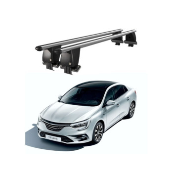 Bare transversale portbagaj auto aluminiu compatibile plafon neted Renault Megane IV Grand Coupe 2017-> argintii sau negre
