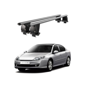 Bare transversale portbagaj auto aluminiu compatibile plafon neted Renault Laguna III 2008-> argintii sau negre
