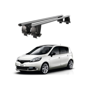 Bare transversale portbagaj auto aluminiu compatibile plafon neted Renault Grand Scenic 2013-2016 argintii sau negre
