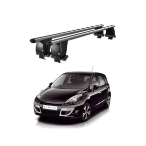 Bare transversale portbagaj auto aluminiu compatibile plafon neted Renault Scenic 2009-2013 argintii sau negre