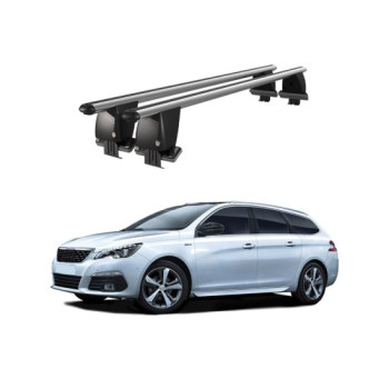 Bare transversale portbagaj auto aluminiu compatibile plafon neted Peugeot 308 Combi 2014-2021 argintii sau negre