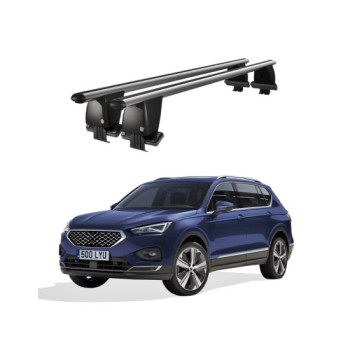 Bare transversale portbagaj auto aluminiu compatibile plafon neted Seat Tarraco 2018-> argintii sau negre