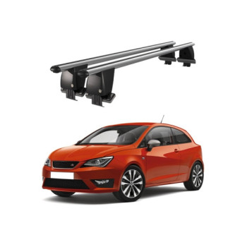 Bare transversale portbagaj auto aluminiu compatibile plafon neted Seat Ibiza IV 2008-2017 argintii sau negre Bare transversale portbagaj auto aluminiu compatibile plafon neted Seat Ibiza IV 2008-2017 argintii sau negre