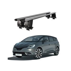 Bare transversale portbagaj auto aluminiu compatibile plafon neted Renault Scenic 2017-> argintii sau negre