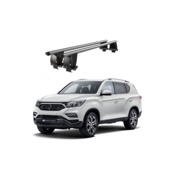 Bare transversale portbagaj auto aluminiu compatibile plafon neted SsangYong Rexton Sport Y400 Musso 2017-> argintii sau negre