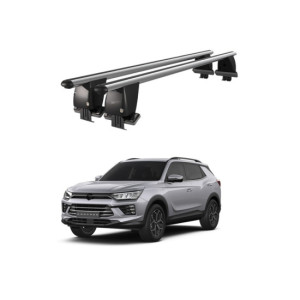 Bare transversale portbagaj auto aluminiu compatibile plafon neted SsangYong Korando 2019-> argintii sau negre