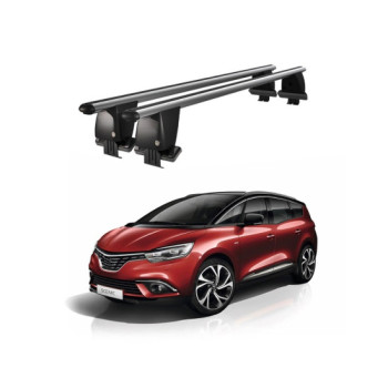 Bare transversale portbagaj auto aluminiu compatibile plafon neted Renault Grand Scenic 2017-> argintii sau negre