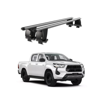 Bare transversale portbagaj auto aluminiu compatibile plafon neted Toyota Hilux AN30 2011-2015 argintii sau negre
