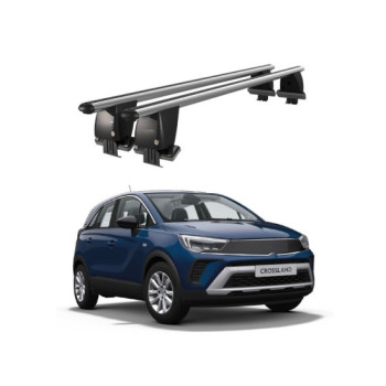 Bare transversale portbagaj auto aluminiu compatibile plafon neted Opel Crossland 2020-> argintii sau negre