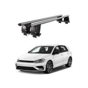 Bare transversale portbagaj auto aluminiu compatibile plafon neted Volkswagen Golf 7 5G 2012-2019 argintii sau negre