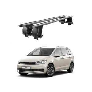 Bare transversale portbagaj auto aluminiu compatibile plafon neted Volkswagen Touran II 5T 2015-> argintii sau negre