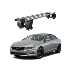 Bare transversale portbagaj auto aluminiu compatibile plafon neted Volvo S60 Y20 2010-2018 argintii sau negre