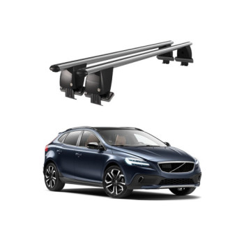 Bare transversale portbagaj auto aluminiu compatibile plafon neted Volvo V40 2016-> argintii sau negre