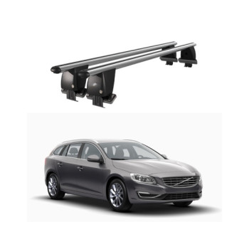 Bare transversale portbagaj auto aluminiu compatibile plafon neted Volvo V60 2010-2011 argintii sau negre Bare transversale portbagaj auto aluminiu compatibile plafon neted Volvo V60 2010-2011 argintii sau negre