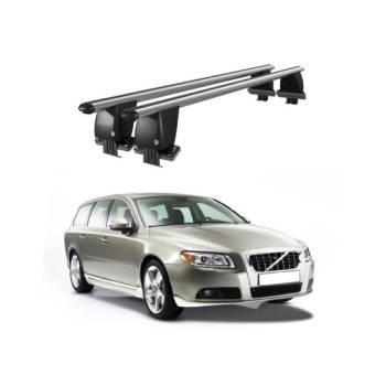 Bare transversale portbagaj auto aluminiu compatibile plafon neted Volvo V70 2007-2016 argintii sau negre Bare transversale portbagaj auto aluminiu compatibile plafon neted Volvo V70 2007-2016 argintii sau negre