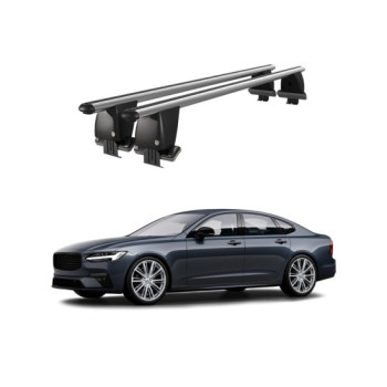 Bare transversale portbagaj auto aluminiu compatibile plafon neted Volvo S90 2016-> argintii sau negre