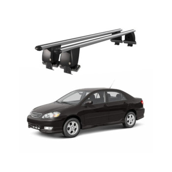 Bare transversale portbagaj auto aluminiu compatibile plafon neted Toyota Corolla E120 Sedan 2000-2007 argintii sau negre