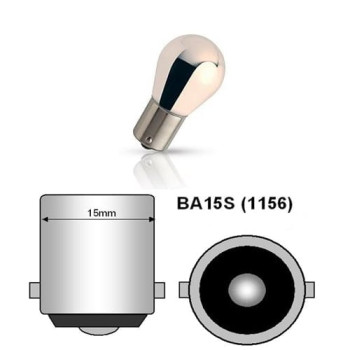 Bec BA15S T.V 1 faza 12V 21W CROM ( lumina portocalie ) PRET PE SET