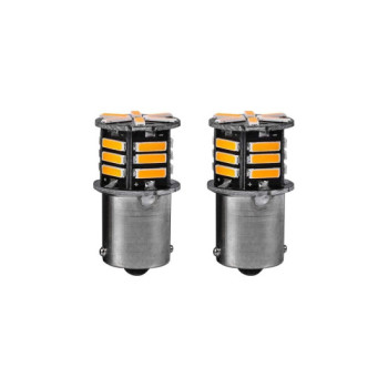 Set 2 becuri o faza T.V. BA15S 21SMD 12V 300 lumen lumina galbena Set 2 becuri o faza T.V. BA15S 21SMD 12V 300 lumen lumina galbena